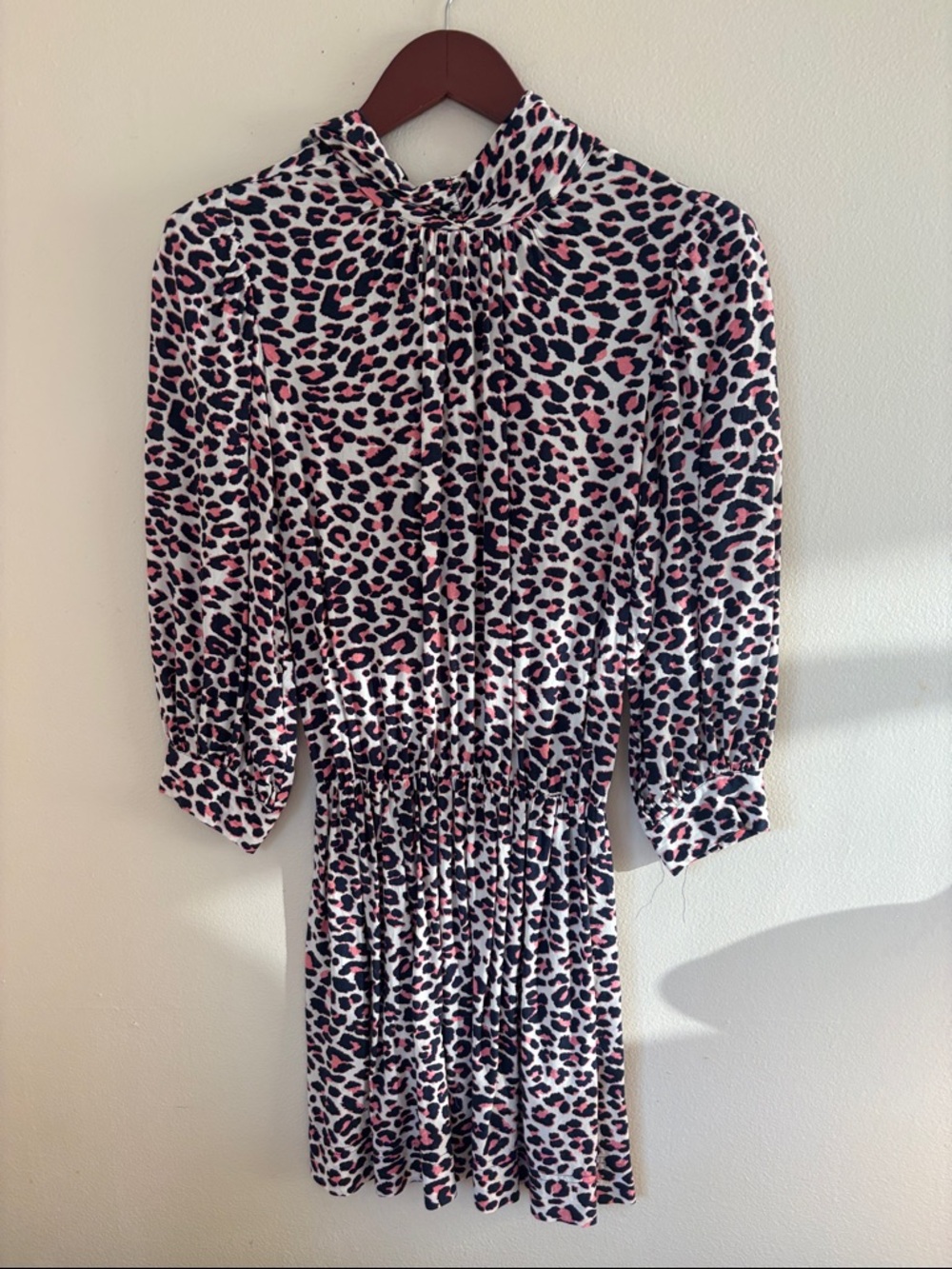 Zadig & Voltaire Pink, Black and White Leopard Print Midi Dress